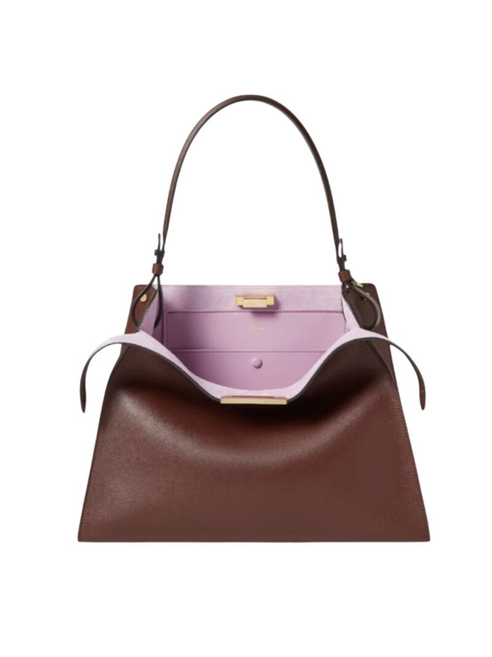 NEW FENDI $3900 WAY MEDIUM BROWN LEATHER SHOULDER BAG PURSE AUTHENTIC!